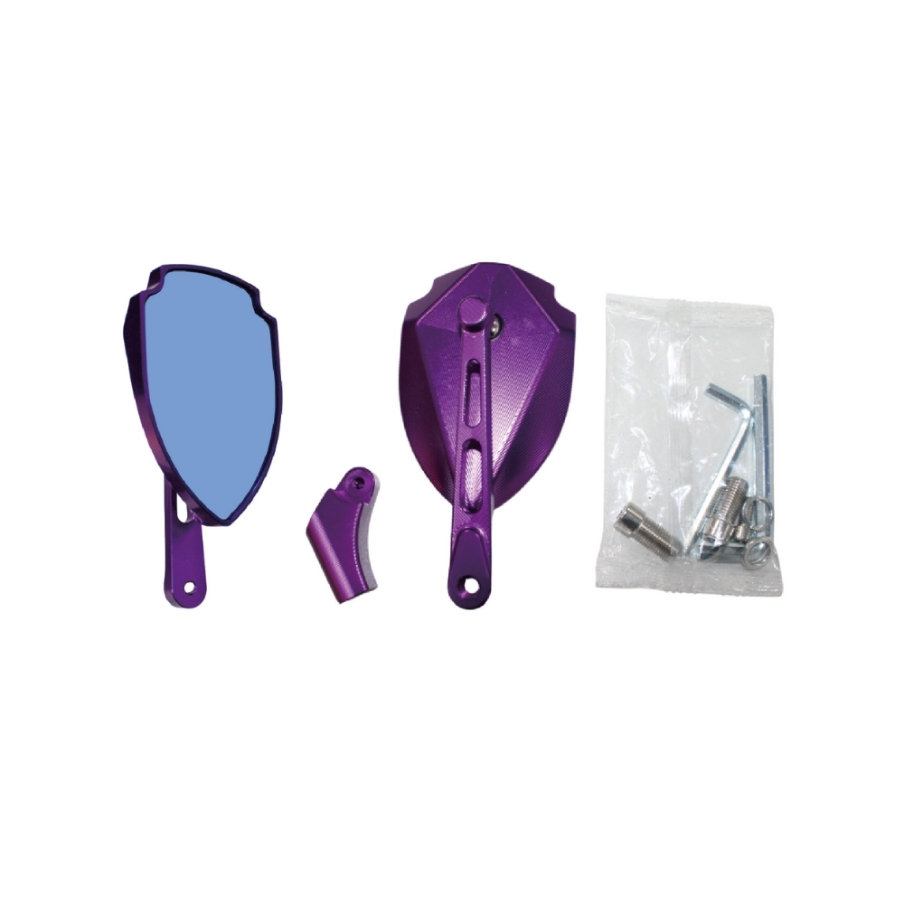 Purple Colorful Motorcycle Rearview Mirror Set with Mounting Accessories, Compatible with Multiple Models, MC - BY - 050